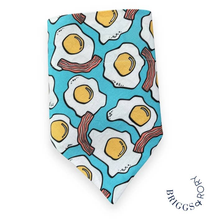 Eggs & Bacon Dog Bandana for wholesale by Briggs & Rory
