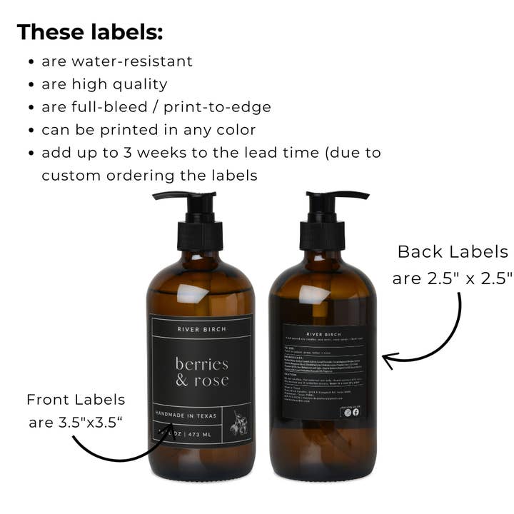 River Birch Candles - Wholesale Hand Soap/Wash - 16oz Amber Hand Soap Unlabeled for Private Label - Brandless6