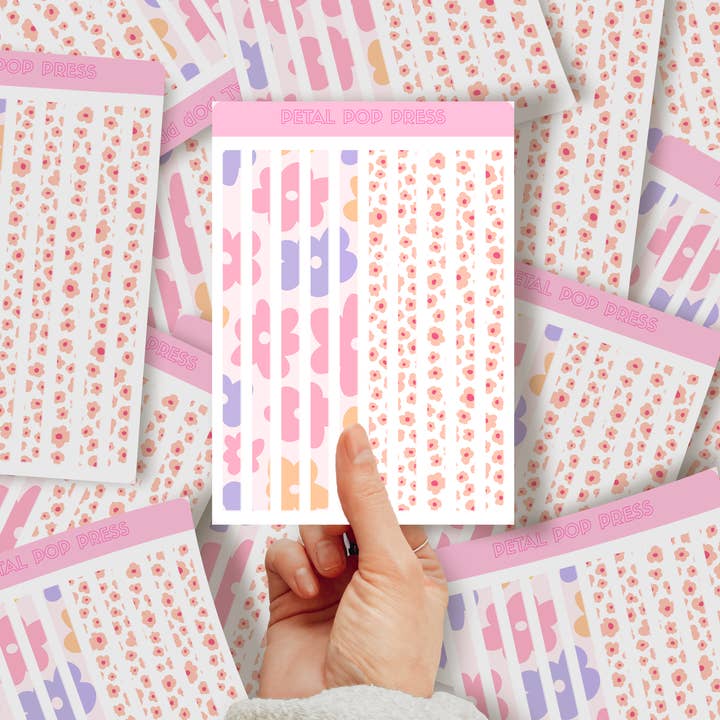 Junk Journaling Stickers, Retro Washi Tape Sticker Sheet for wholesale by Cotswold Transfers