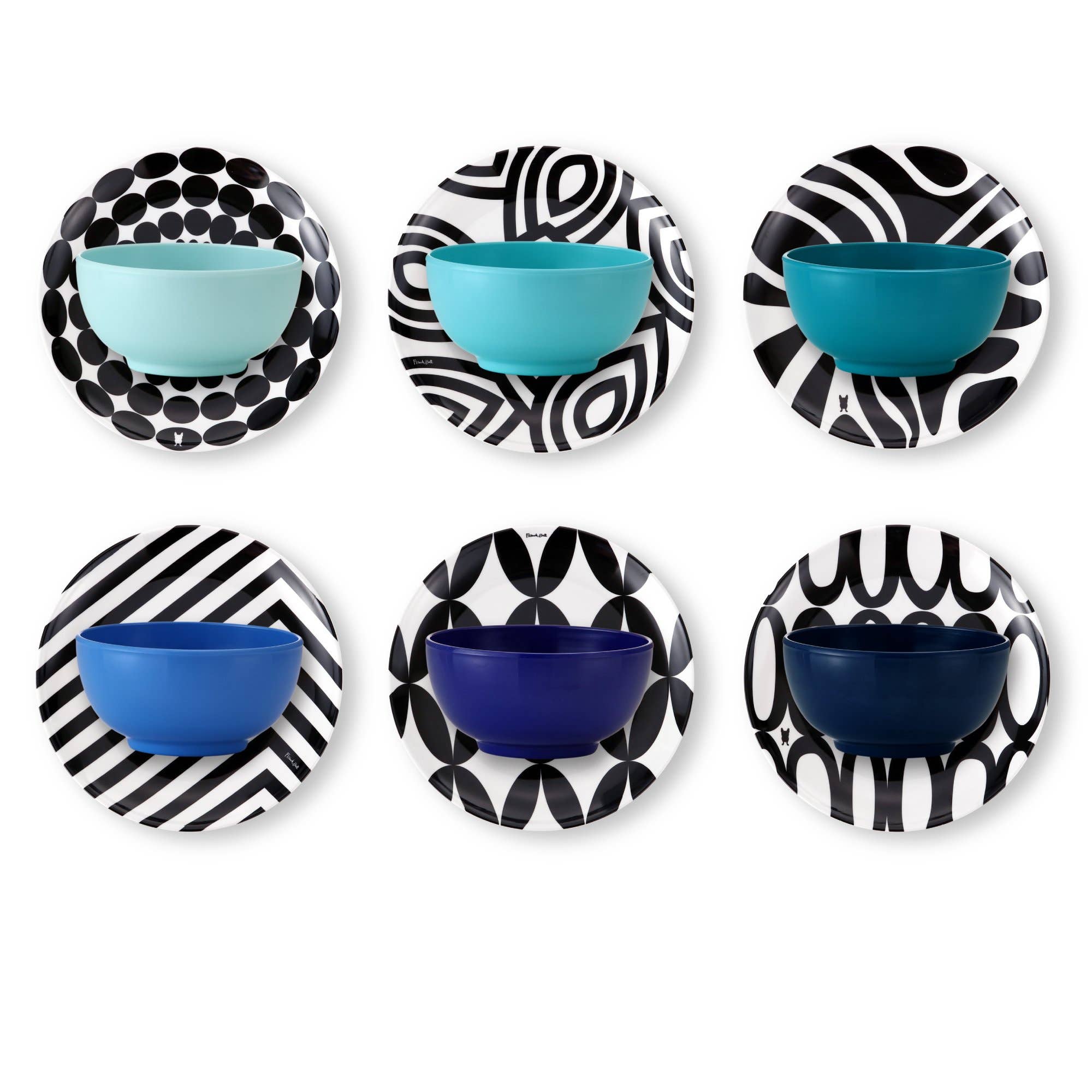 French Bull - Wholesale Appetizer Serveware - Black and White 6.5" Appetizer Plate - Set of 62