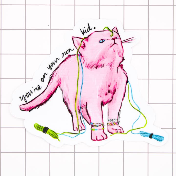 YOYOK Cat Vinyl Sticker for wholesale by Amy Hartelust Art and Illustration