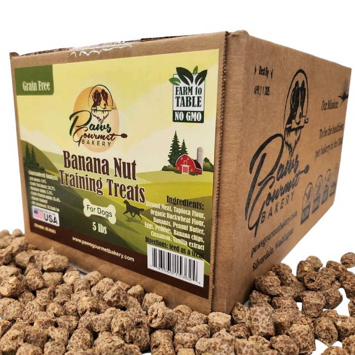 Paws Gourmet Bakery - Wholesale Pet Treats - Dog - Paws Gourmet Bakery Banana Nut Training Dog Treats (GF) 5-lb