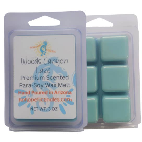 Woods Canyon Lake Scent Hand-Poured Soy Blend Wax Melt for wholesale by Kokopelli Candle Co.