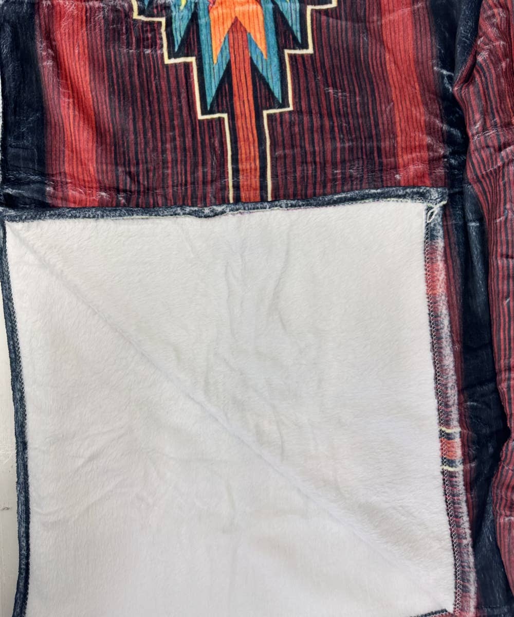 DESHENG ENTERPRISE - Wholesale Throw Blanket - AZTEC WESTERN PRINT FLANNEL BLANKET         2