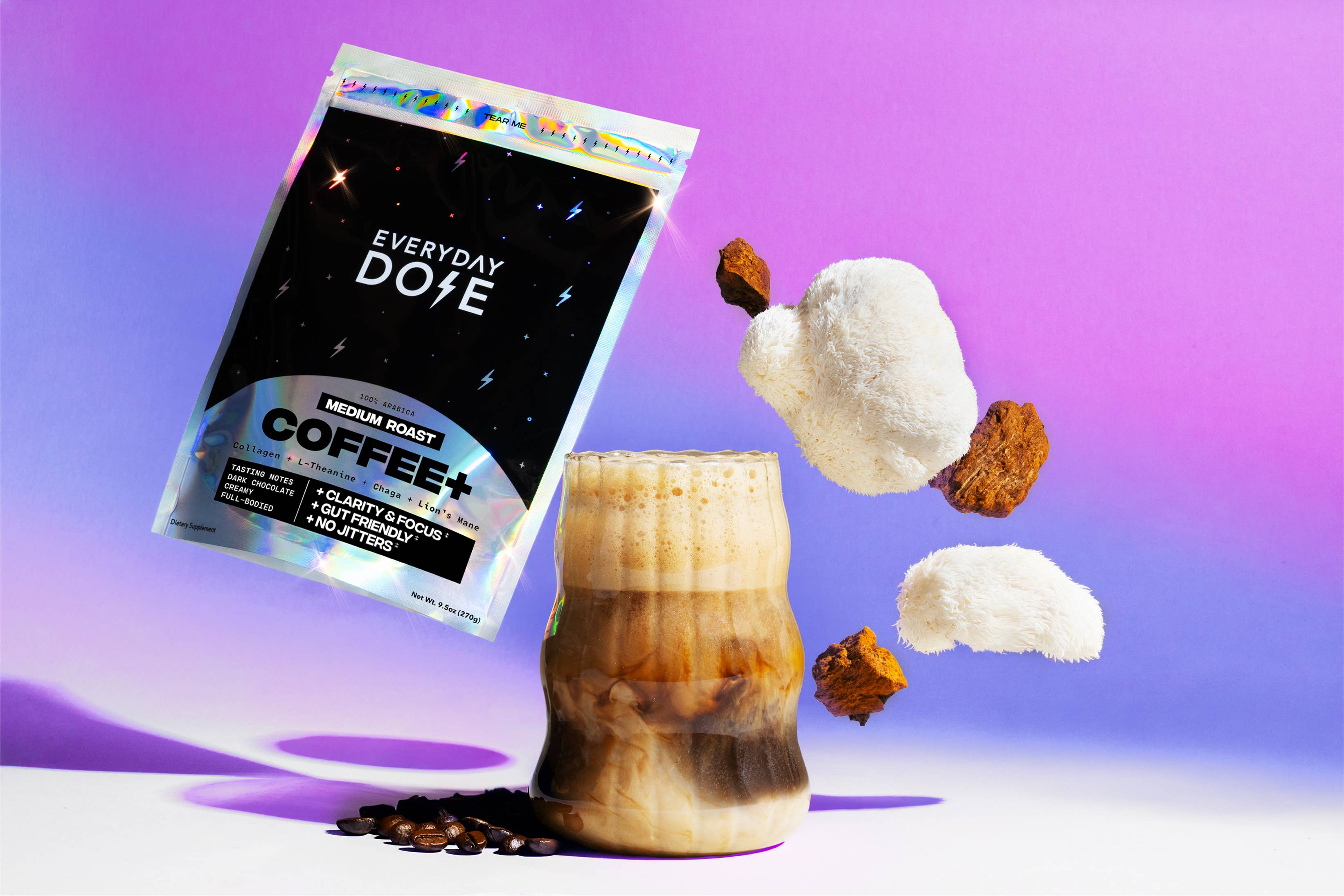 Everyday Dose - Wholesale Instant Coffee/Espresso - Everyday Dose Mushroom Coffee+ Medium Roast: Focus & Energy2