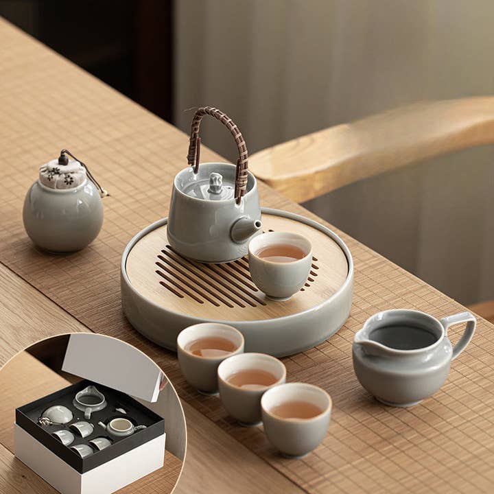 Gohobi Japanese Style Ice Grey and Green Tea Set 001 for wholesale by Gohobi (We cover U.S. import duties)