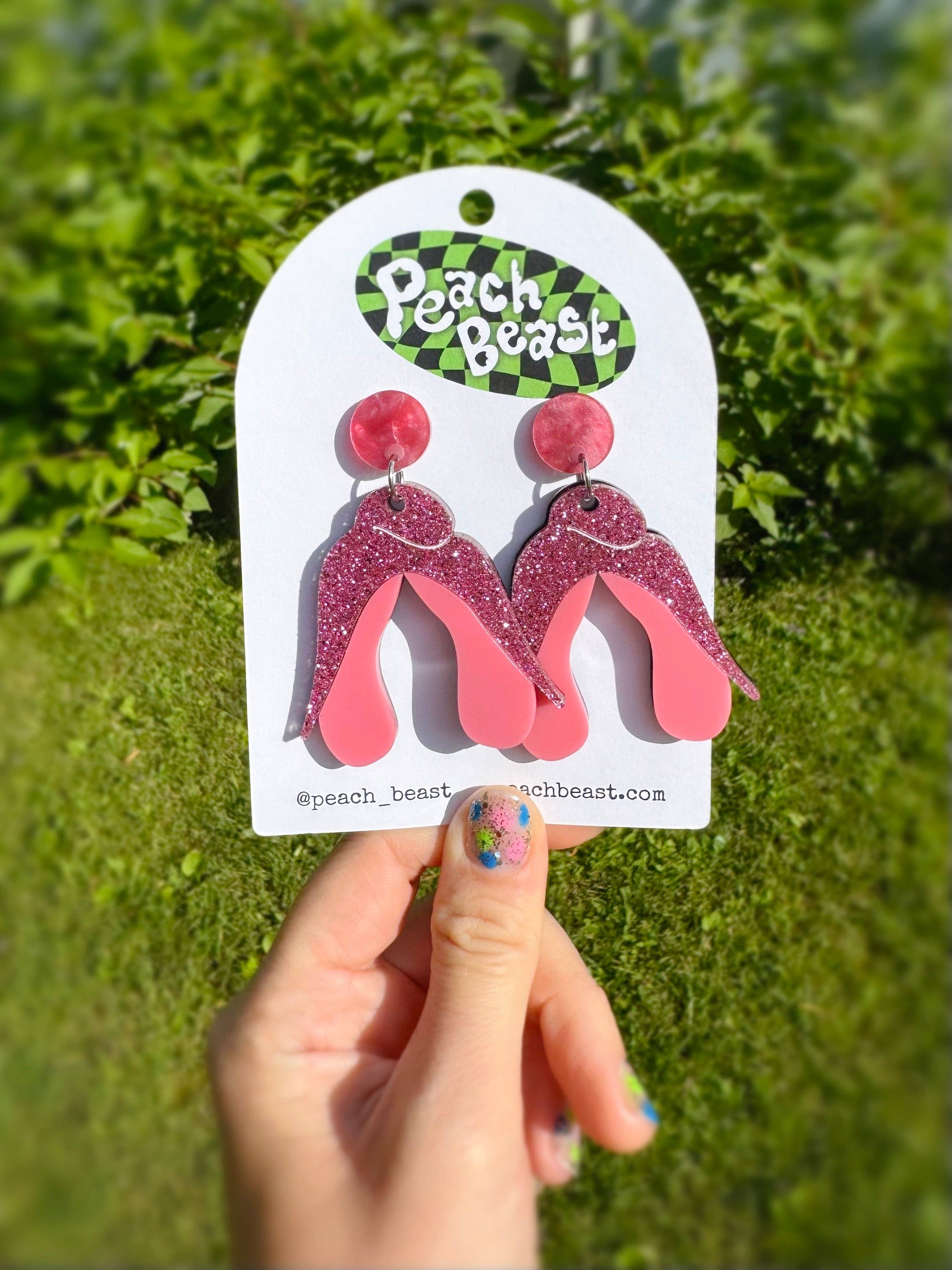 Peach Beast - Wholesale Dangle Earrings - Anatomical Clitoris Earrings4