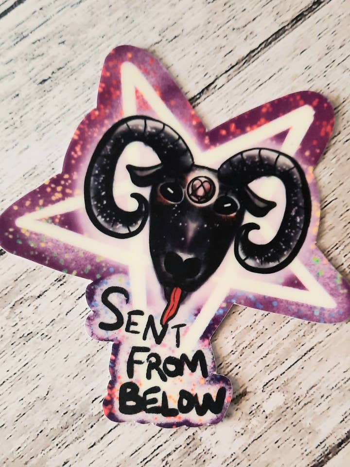 Adesivo baphomet inviato dal basso per la vendita all'ingrosso da parte di Unsupervised Art