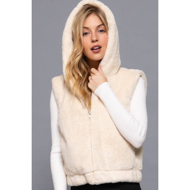 HOODIE FAUX FUR VEST for wholesale by Apolline