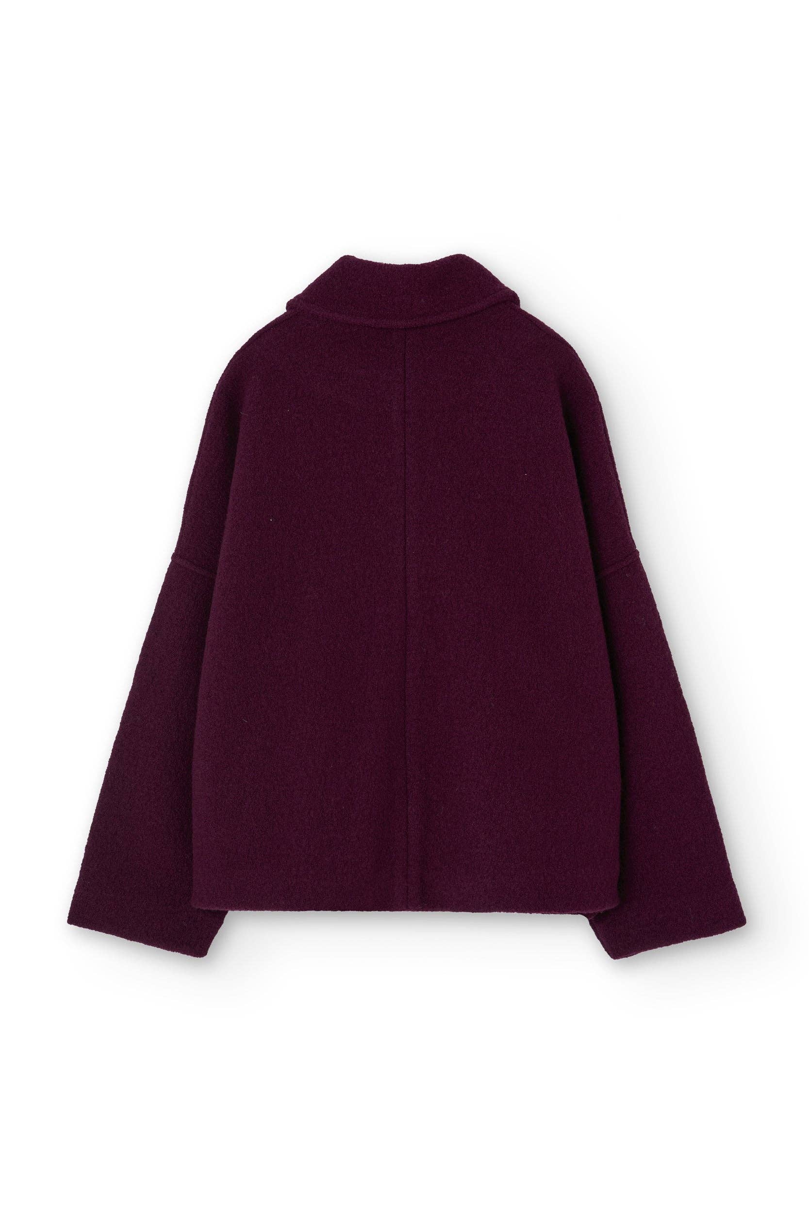 violett Kort kappa i merinoull i lila för wholesale på Faire4