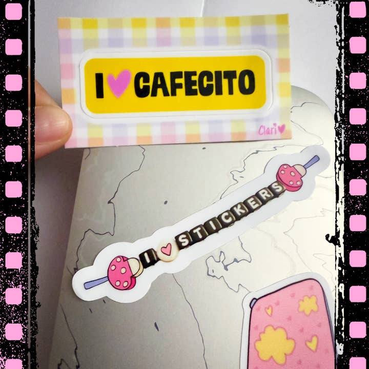 Clari Loves Cafecito - Wholesale Sticker - I Love Cafecito Kiss-Cut Sticker