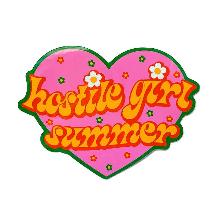 Hostile Girl Summer Vinyl Sticker for wholesale by Krystan Saint Cat