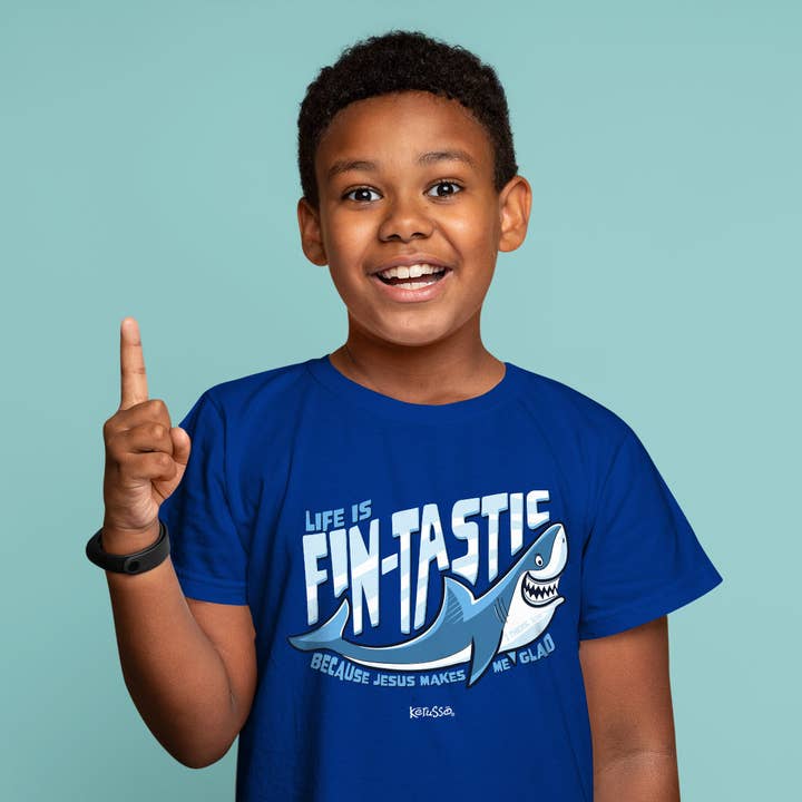 Royal Blue Kerusso Kidz T-Shirt Fintastic for wholesale on Faire