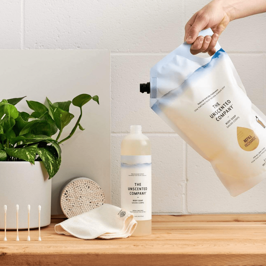 The Unscented Company - Vente Lotions corporelles/Gels douches - Savon pour le corps - Pochette de recharge de 2 L1