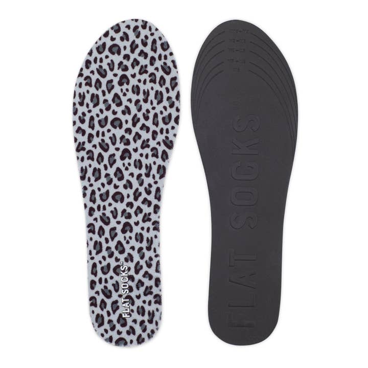FLAT SOCKS - Wholesale Socks - Women's - Snow Leopard Print FLAT SOCKS