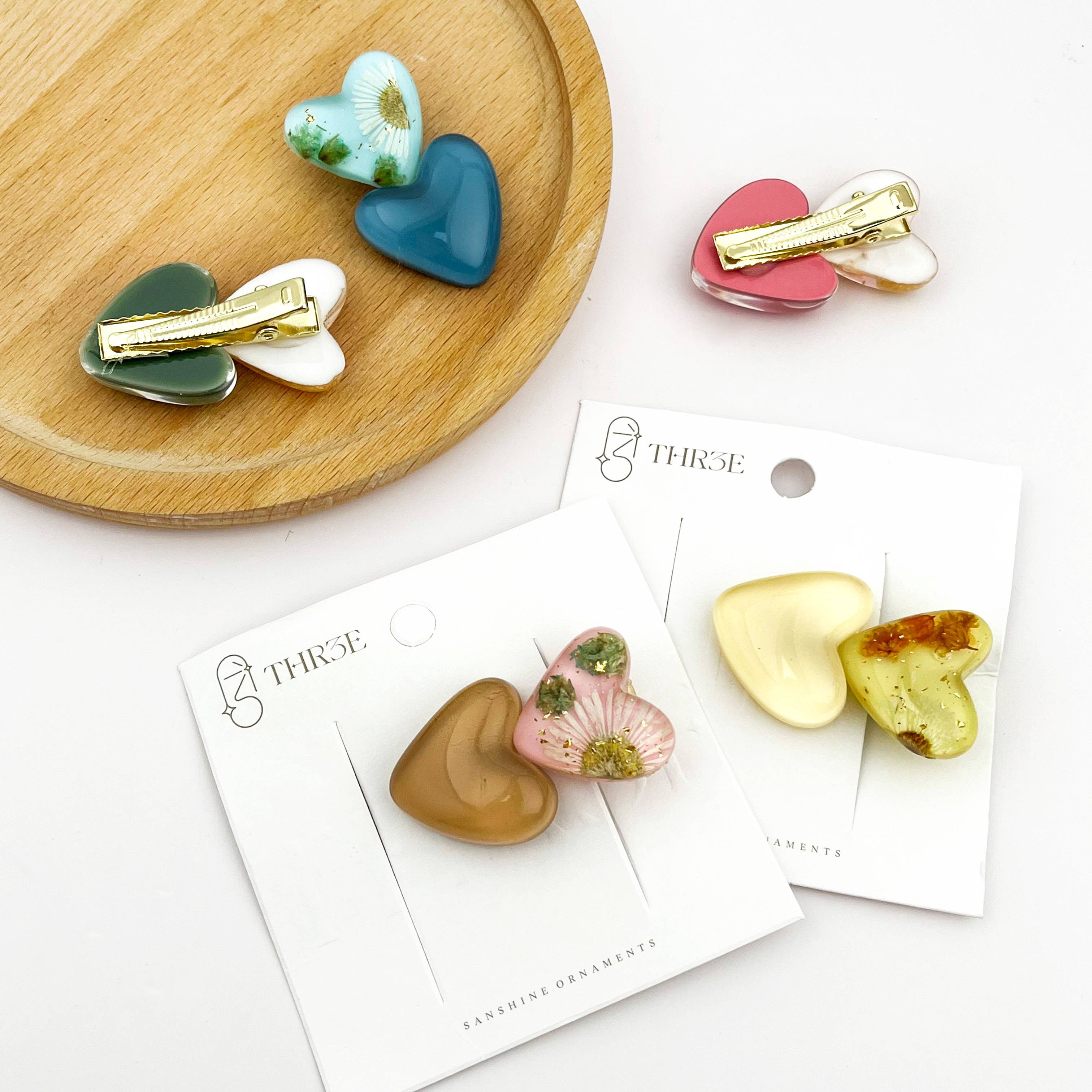 TheDivaSoap - Vente Pince à cheveux – femme - Barrette Crocodile Cœur Doux & Fleur5