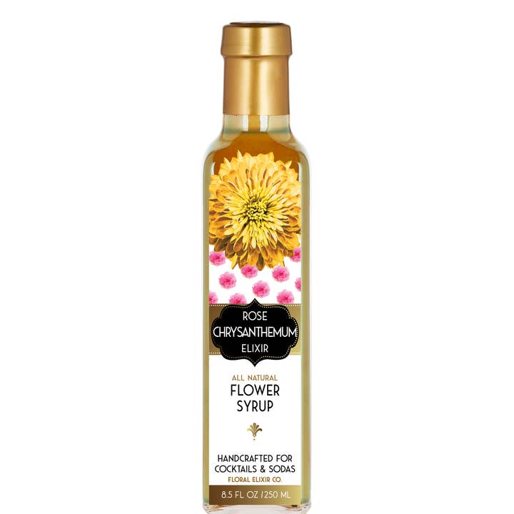 Floral Elixir Co. – wholesale Cocktail mix/syrup – Rose Chrysanthemum Elixir. All Natural Cocktail & Soda Syrup2