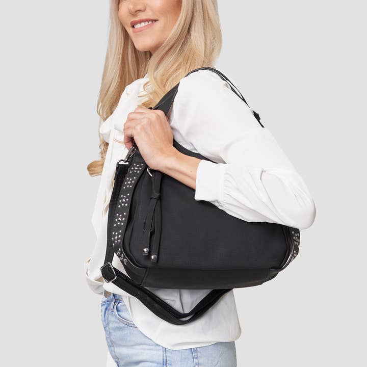 HJS - Vente Sac porté épaule – femme - Sac à main « BAKERSFIELD » avec 3 compartiments principaux3