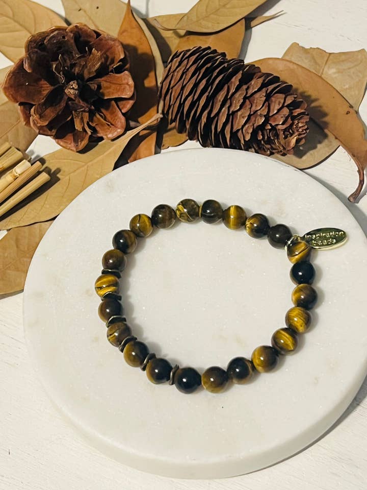 Bracelet empilable en œil de tigre pour la vente par Inspiration Beads