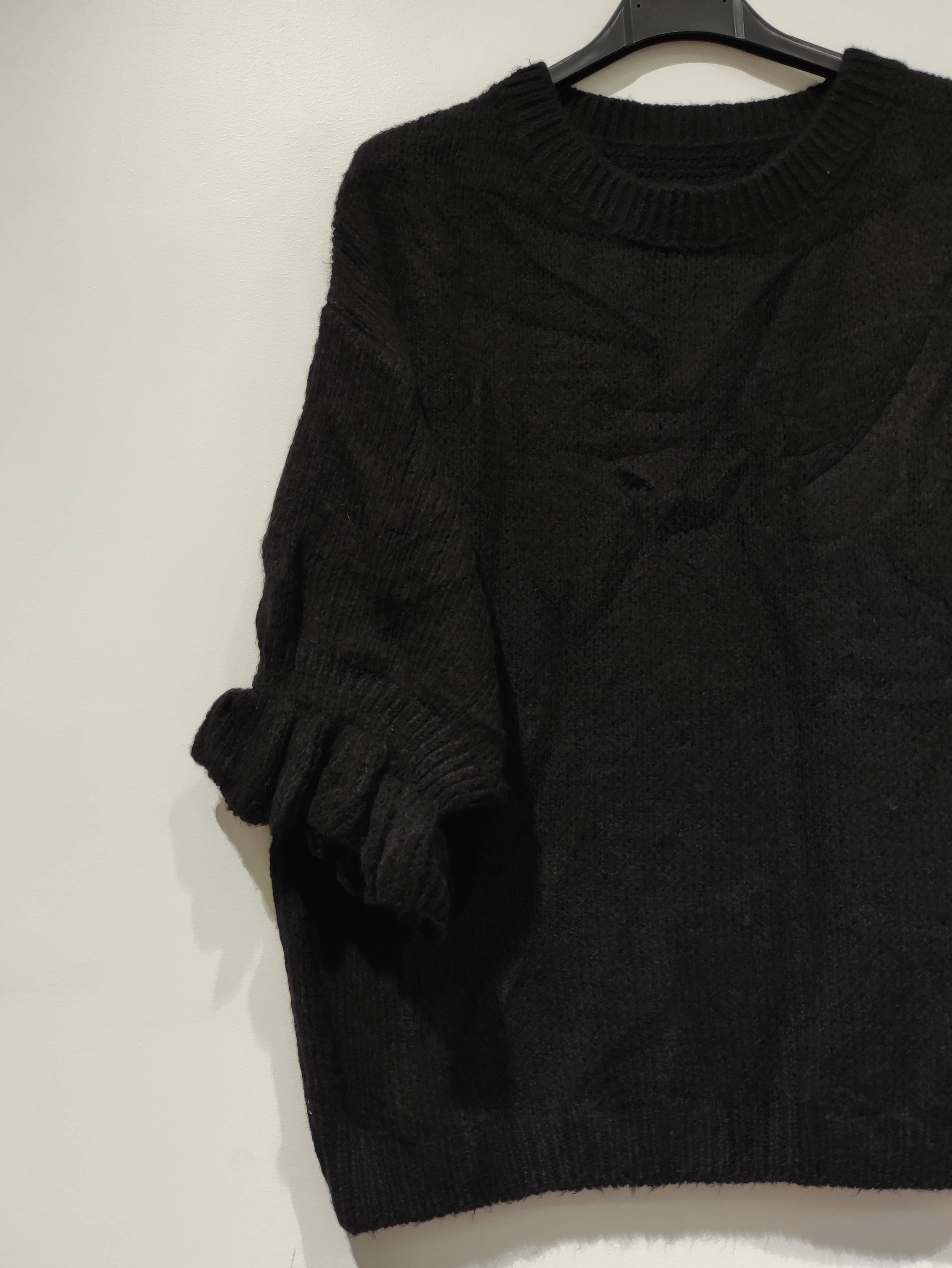 Pomelo paris - Wholesale Knit Sweater - Women's - ROMA Ruffled Sleeve Sweater - AH264