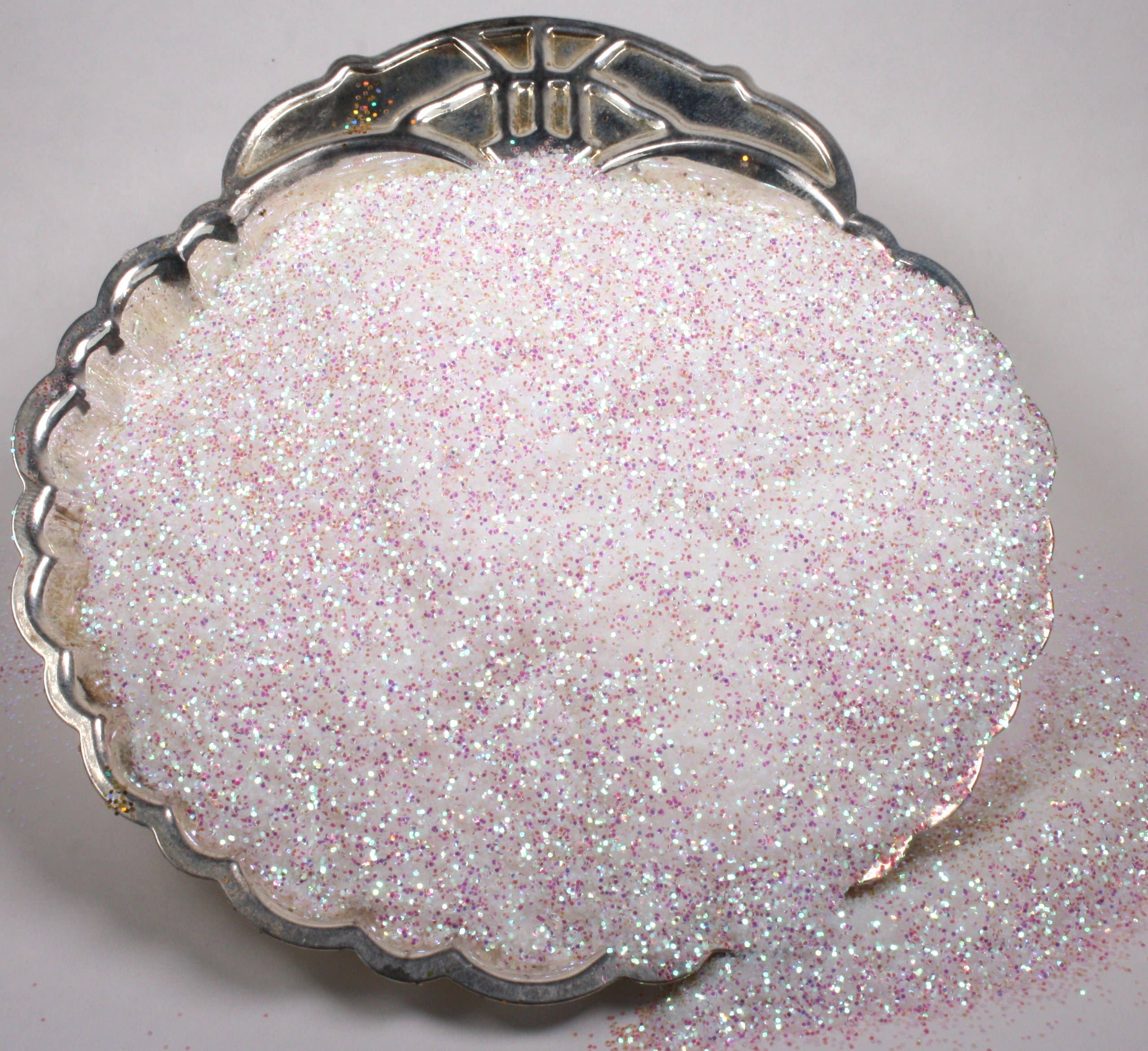 White Flitter - Iridescent Glass Glitter Ice Flakes for wholesale on Faire1