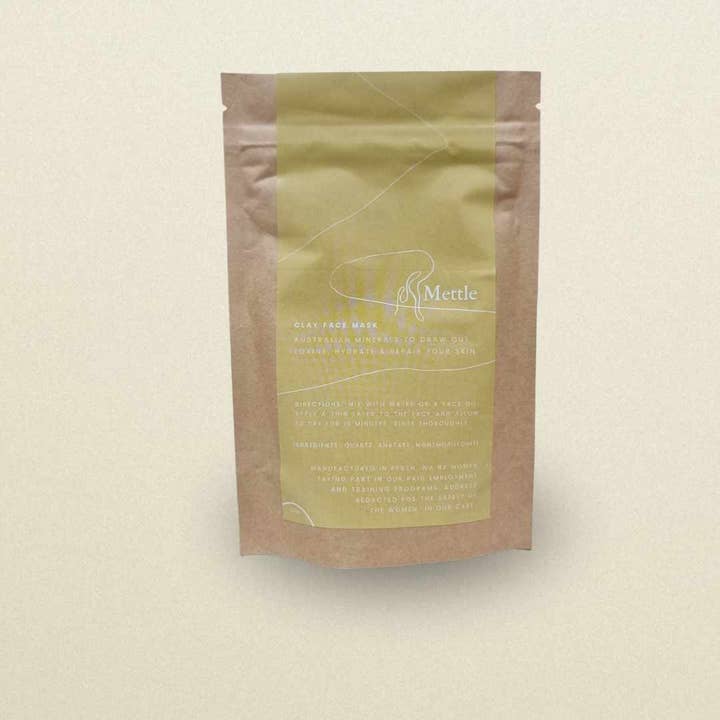 Yellow Australian Clay Face Mask 100g for wholesale by Mettle Women Inc.