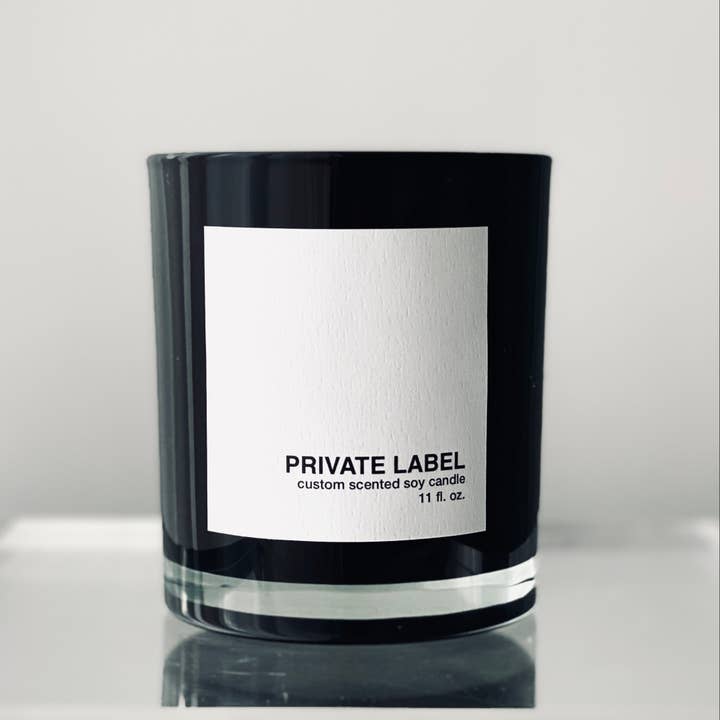 Atelier 880 - Wholesale Jar/Filled Candle - Luxury Candle Black Glass / Silver Lid Large 11 oz2