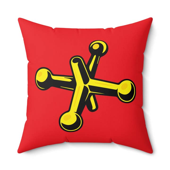 Almohadas cuadradas de gamuza sintética amarillo/rojo para venta al por mayor de Kathiana Cardona Store
