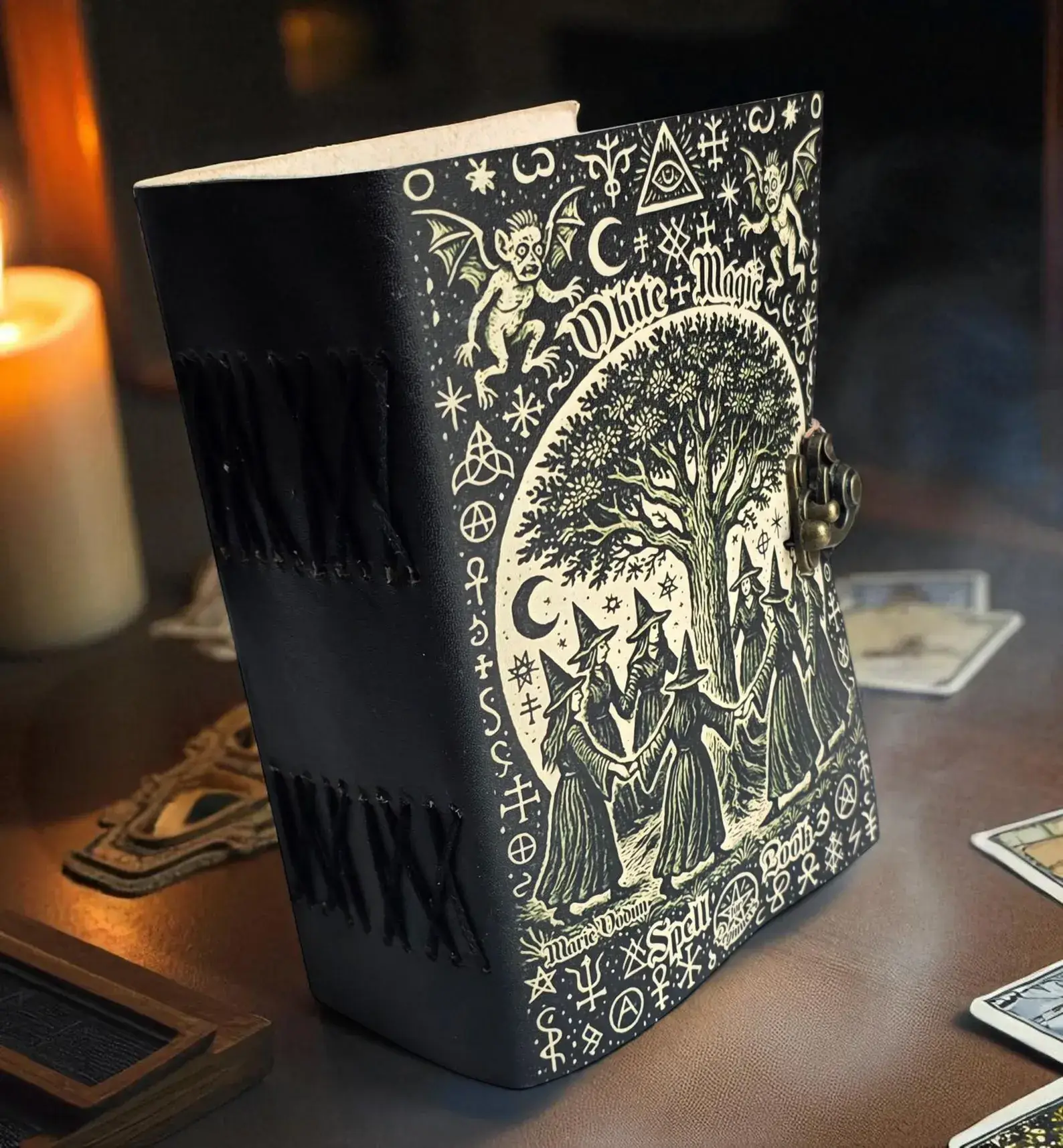 MNM HANDICRAFTS - Wholesale Journal/Diary - White Magic Spell Book, Leather Grimoire Journal Witchcraft2