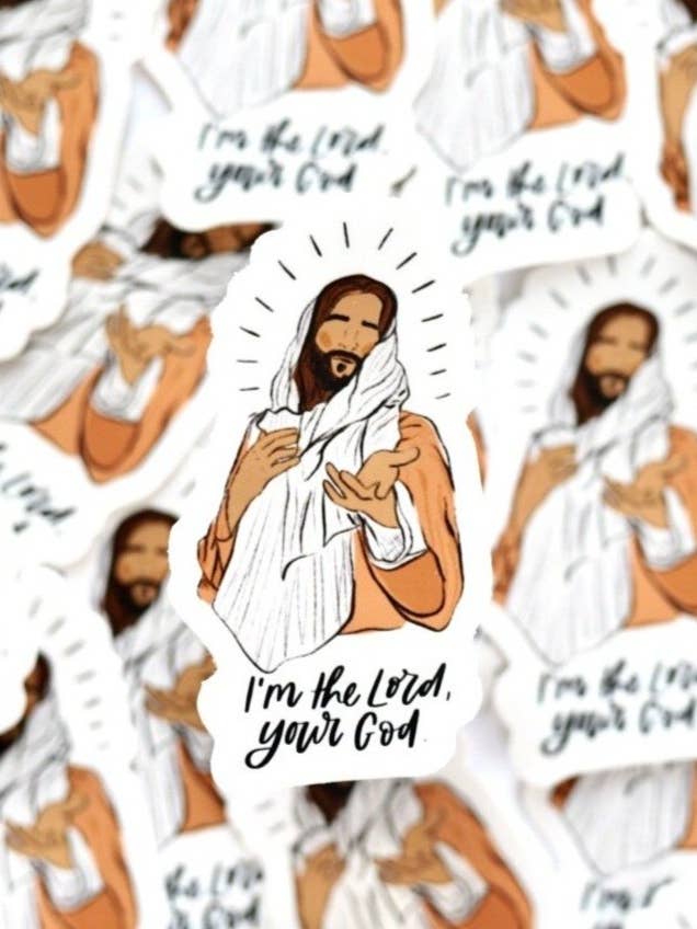 I'm the Lord Your God Sticker Jesus Illustration for wholesale by Isabela Schielke Studio