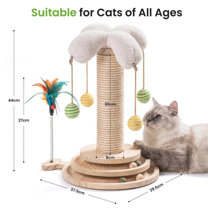 Robud & Mewoofun Official Store - Vendita all'ingrosso Tiragraffi - Gatti - Palo graffio per gatti in corda di sisal con palla sospesa2