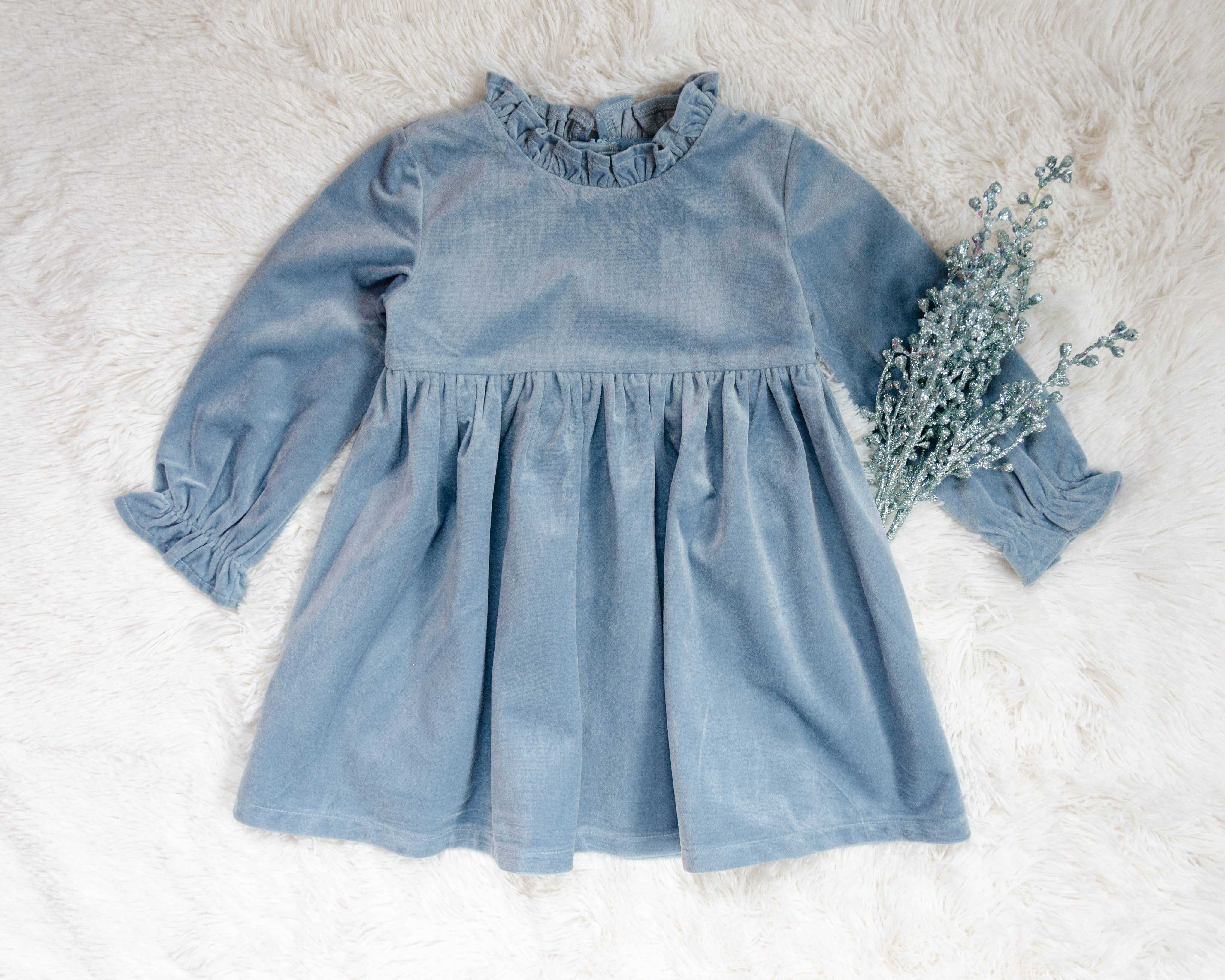Strawberry Jam Kids - Vente Robe – enfant - Robe d'hiver en velours bleu pour bébés et petites filles de Noël5