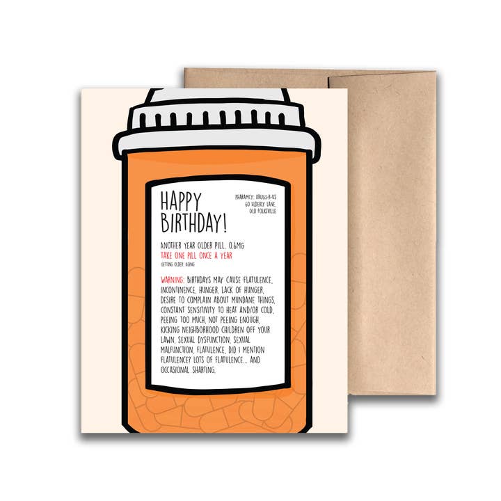 REMOVED BRAND - Wholesale Birthday Card - Birthday Rx Bottle Greeting Card