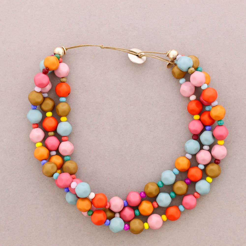 Sonata – Großhandel Perlenkette – 3-runde Halskette mit Harzperlen.2