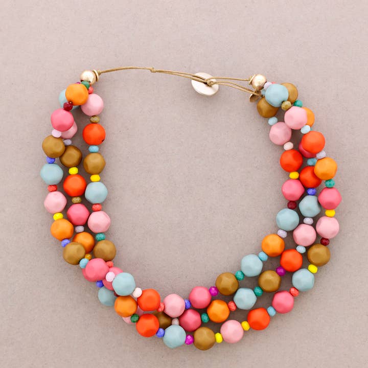 Sonata – Großhandel Perlenkette – 3-runde Halskette mit Harzperlen.2