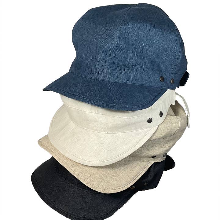 DCP Designs - Wholesale Newsboy/Schoolboy Hat - Women's - Linen Summer Cap, Newsboy style tie, Code HDC-L:9