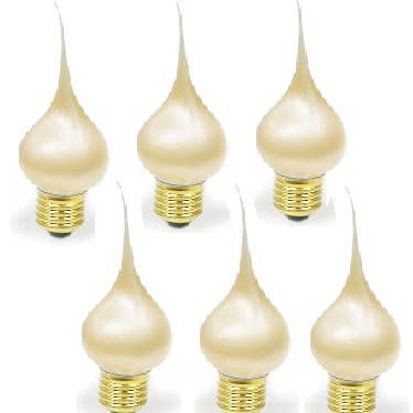 Factory Direct Craft - Wholesale Light Bulb/Puck - Pearlized Silicone Dipped Standard Flame Bulbs (6 Bulbs)