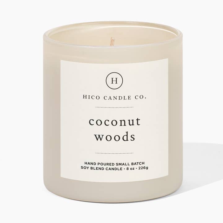 Coconut Woods - 8oz. Candle for wholesale by Hico Candle Co.