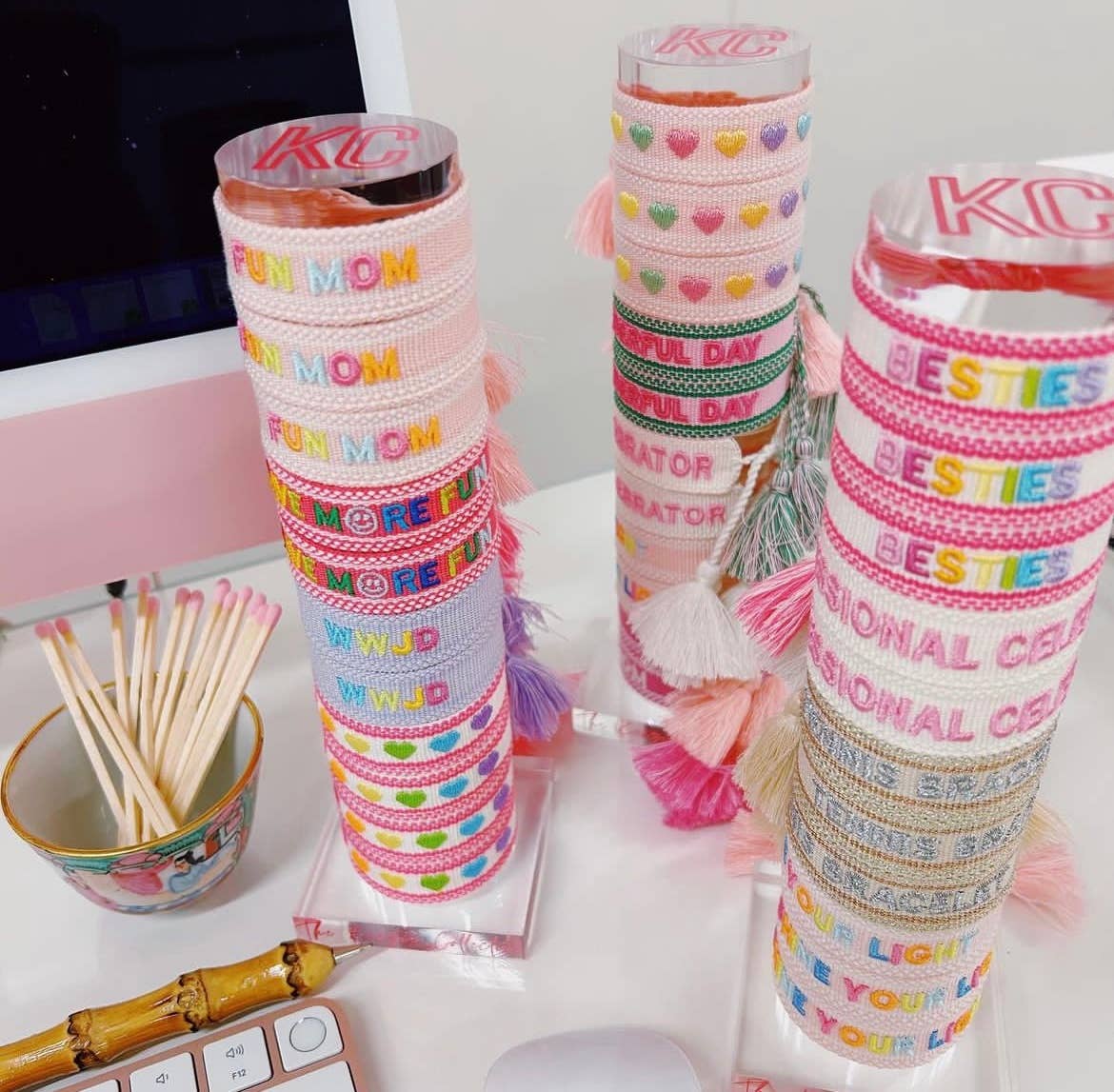 The Kenzie Collective – Pulseira entrelaçada/entrançada por atacado – Pulseira com pendente de luz brilhante1