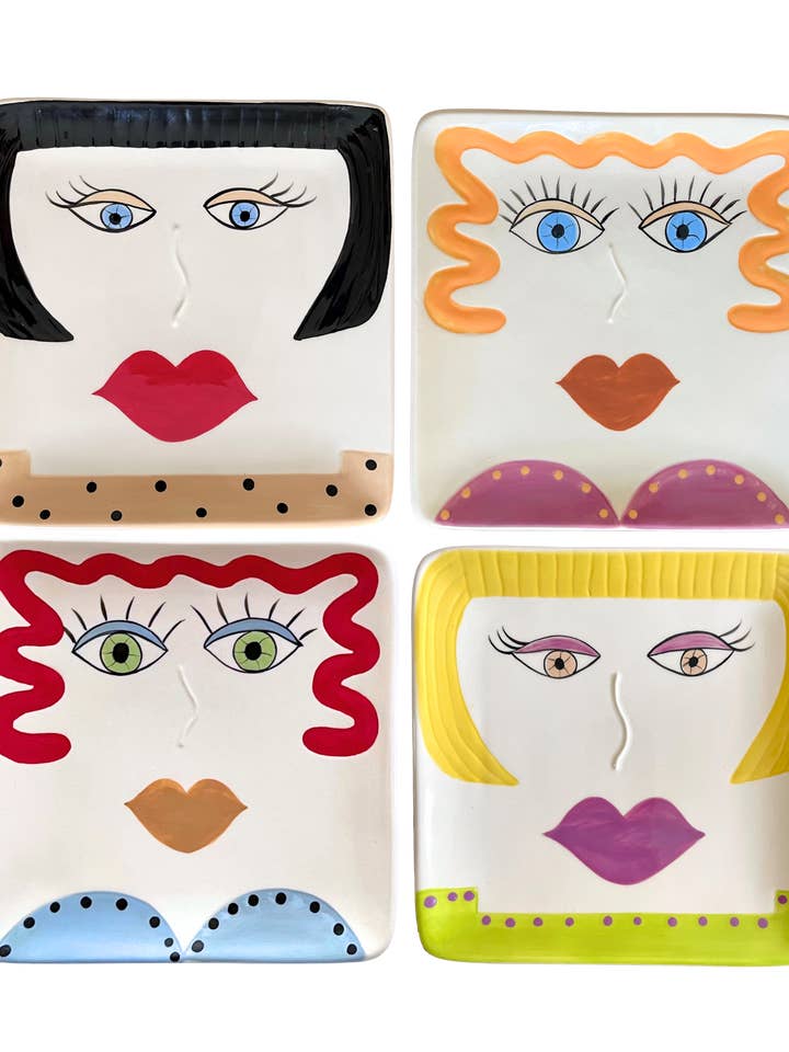 Vibrant Colorful Face Plates for Entertaining and Gifting for wholesale by Personality Plates