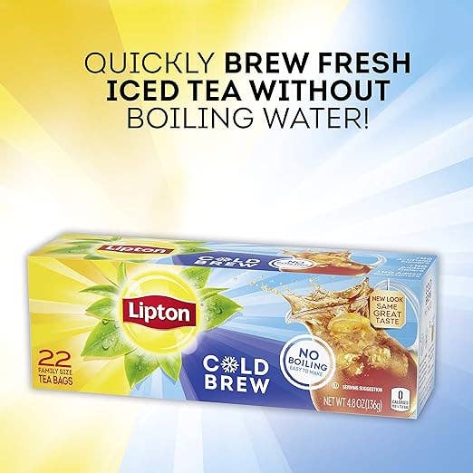 Lipton & TAZO - Wholesale Tea Bags - Lipton Cold Brew Family Iced Black Tea Bags, 22 ct