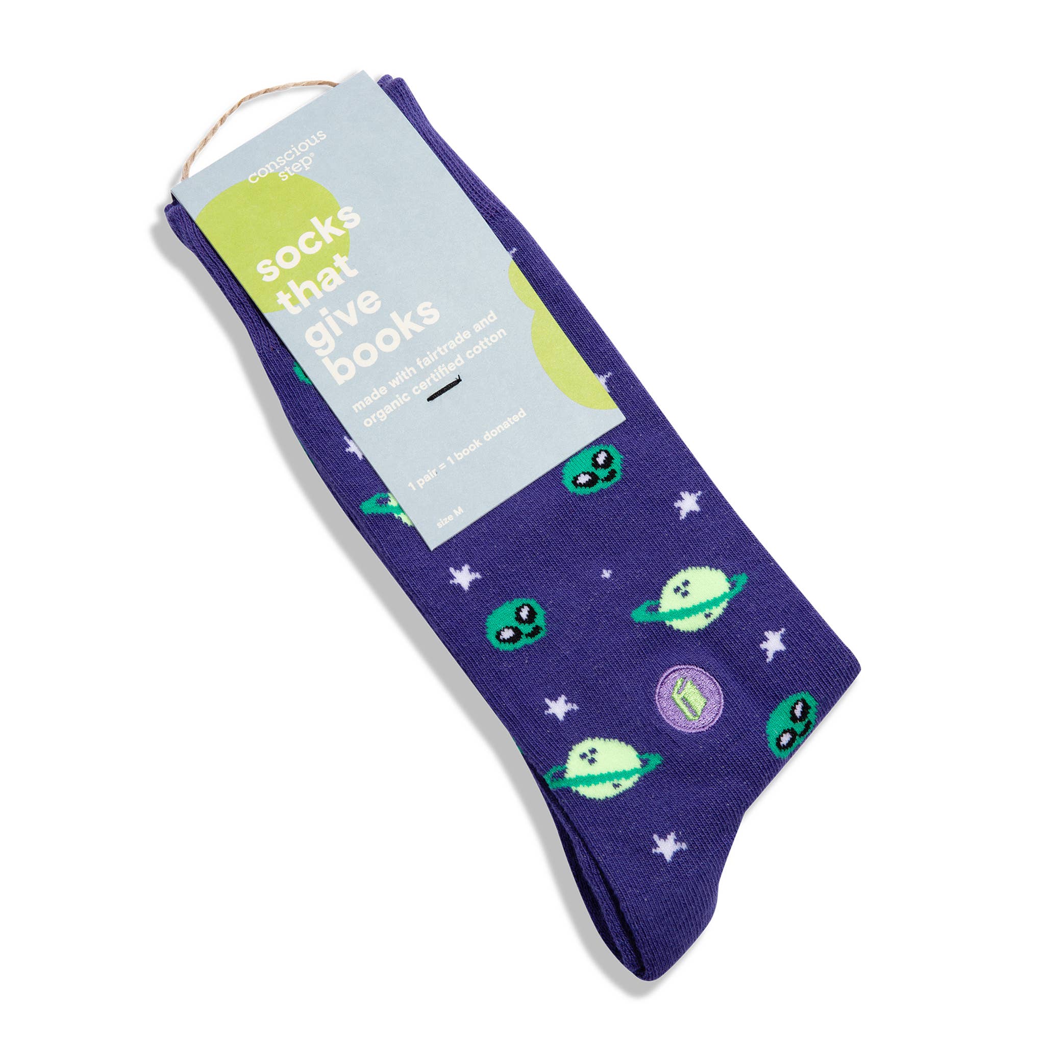 Conscious Step - Wholesale Socks - Unisex - Socks that Give Books  (Purple Planets)1