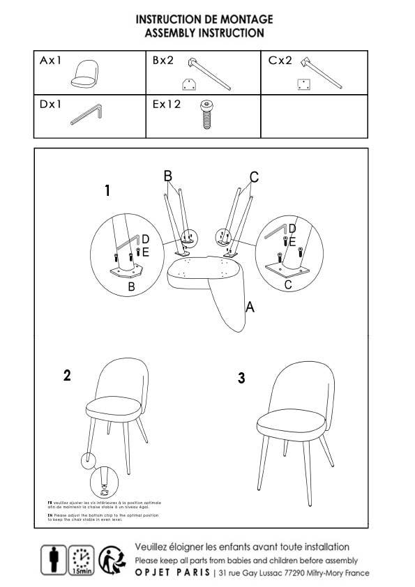 Opjet Paris – wholesale Stol – Ingrid stol sammet terrakotta L50 D56 H77cm3