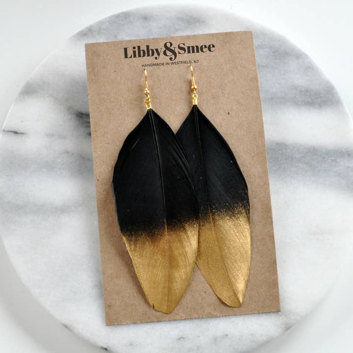 Libby & Smee - Wholesale Dangle Earrings - Gold and Silver Feather Earrings1
