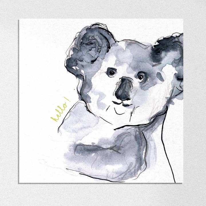 Carte Hello Koala ! pour la vente par papier ananas