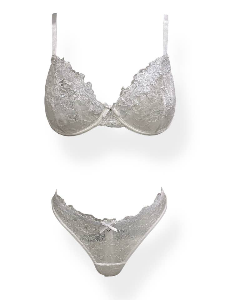 Gracie Embellished Underwired Lingerie Set for wholesale by Abigail Walker lingerie