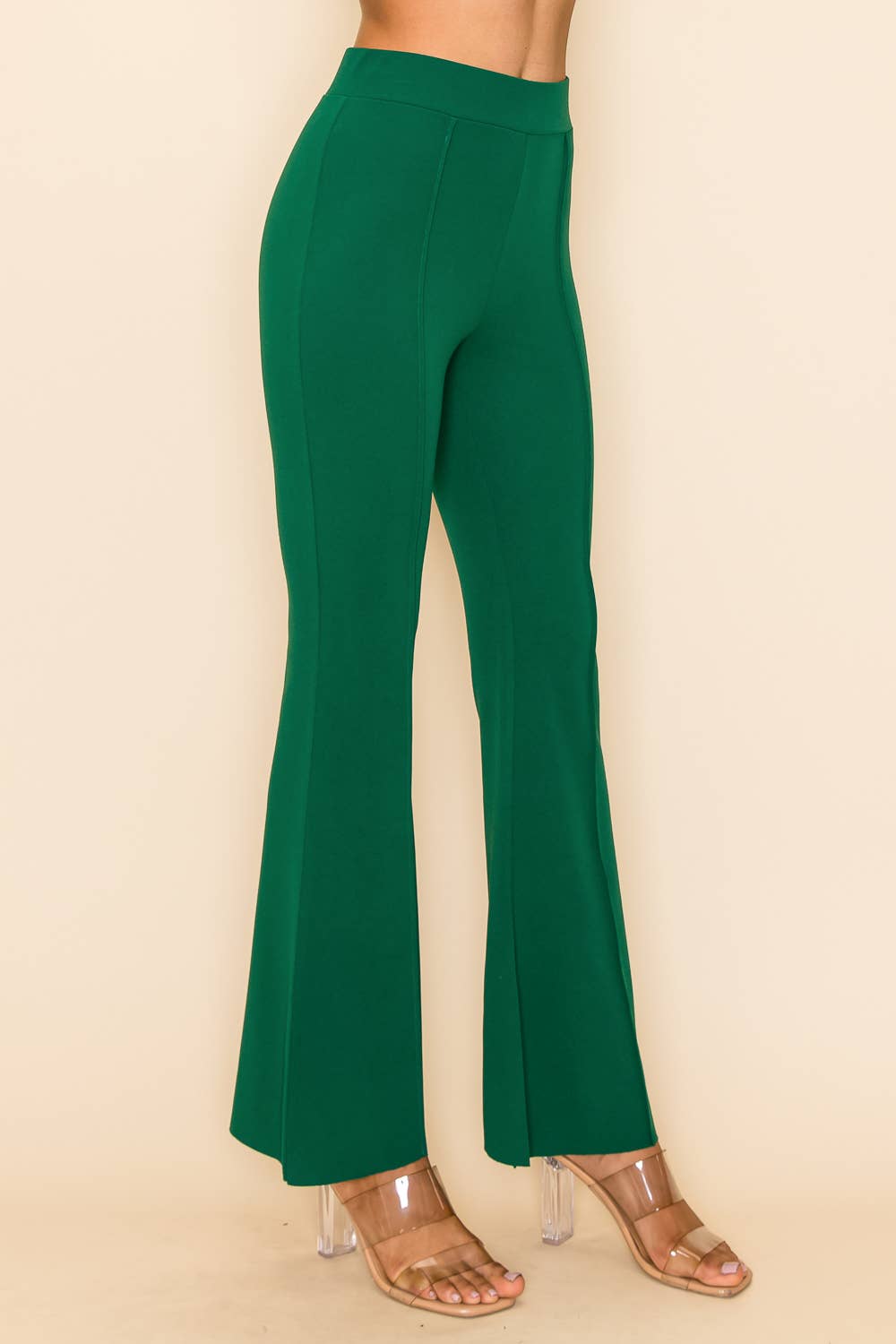 Urban Diction - Vente Pantalon – femme - Pantalon Bell décontracté et professionnel NOIR/ROUGE/VERT/IVOIRE5