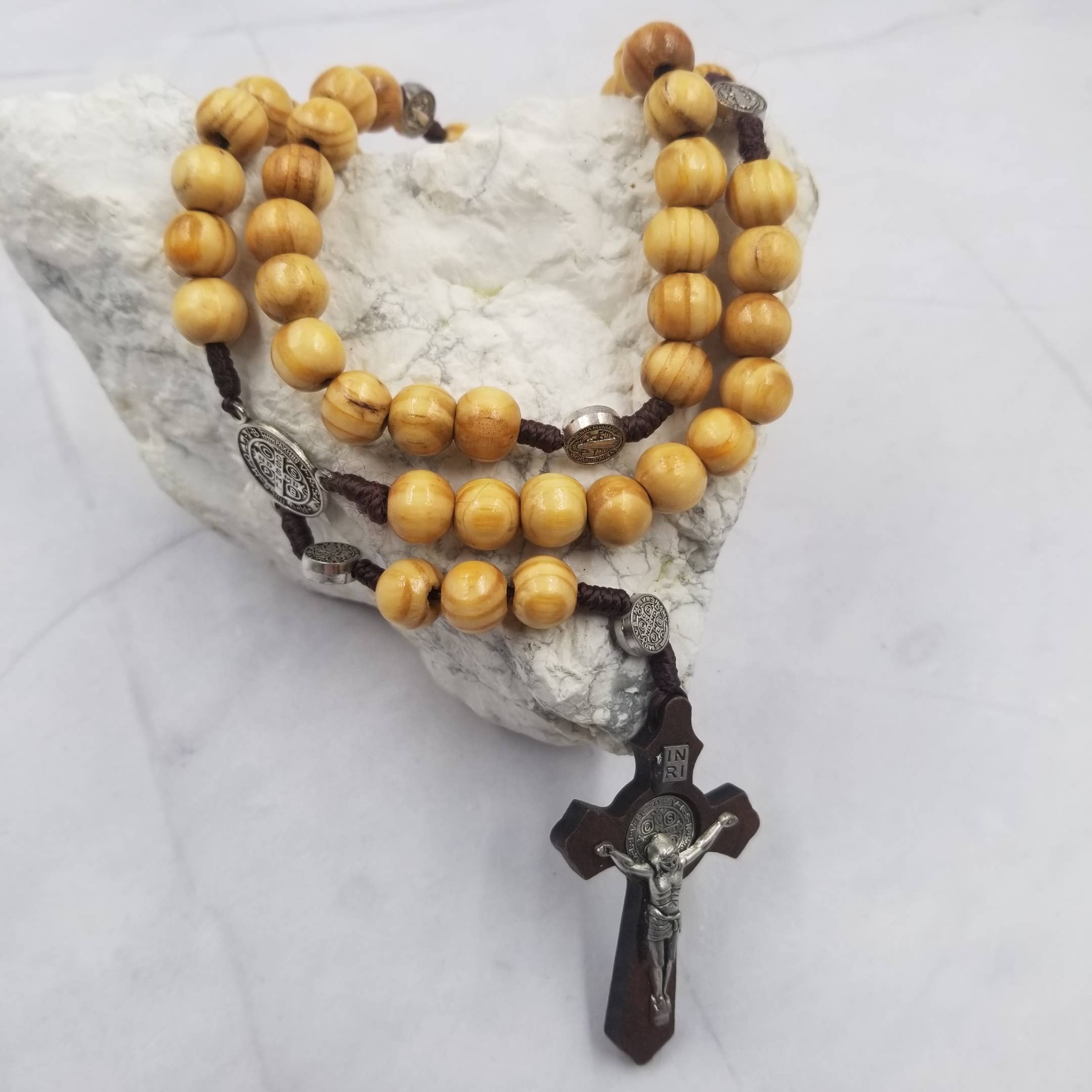 The Pretty Jewellery - Wholesale Prayer Beads Necklace - Wooden Rosary Cross Necklace2