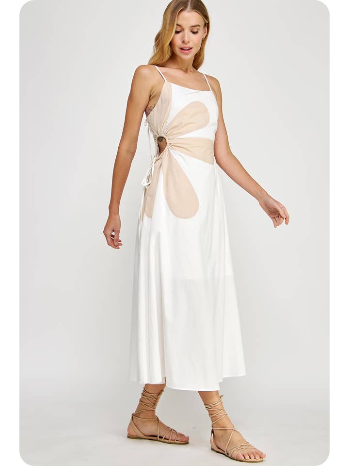 Strut & Bolt - Wholesale Dress - Women's - Sleeveless Side Cut-Out Flower Detail Midi Dress21