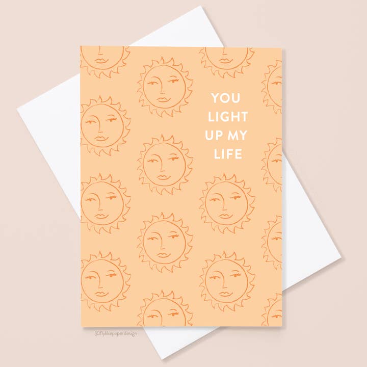Light Up My Life Sun Card for wholesale by Fly Like Paper Design